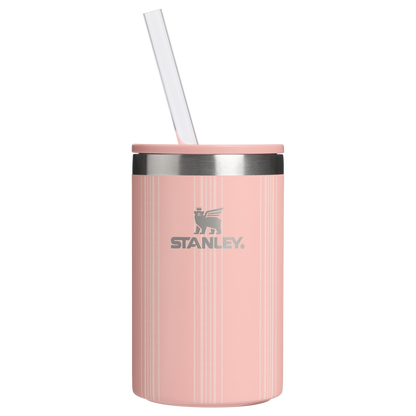 Ice-Retention The Everyday Can Cooler Cup D353P - Julienne Series Portable Picnic Chiller Tote - Peach Rose Picnic Stripe