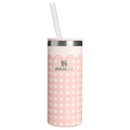 Ice-Retention The Everyday Slim Can Cooler Cup D350R - Heavy-Duty Ice-Retention Food & Beverage Carrier - Rose Quartz Rattan