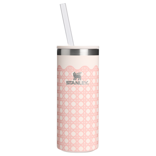 Ice-Retention The Everyday Slim Can Cooler Cup D350R - Heavy-Duty Ice-Retention Food & Beverage Carrier - Rose Quartz Rattan