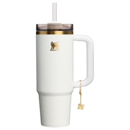 Insulated Travel The Quencher Luxe H2.0 Flowstate Tumbler D171F - 40oz Large Capacity Car-Cup Friendly Quencher - Pale Stone Snakeskin