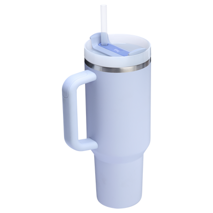 Splash-Resistant FlowState The Quencher H2.0 Flowstate Tumbler  | Stanley Create D332L - Double-Wall Vacuum Insulated Travel Tumbler with Straw Detail