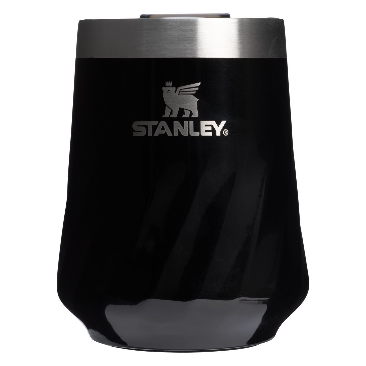 Vacuum Insulated Wine The Textured Reserve Wine Tumbler D141Z - Premium Insulated Egg-Shaped Wine Glass for Outdoors - Black Gloss