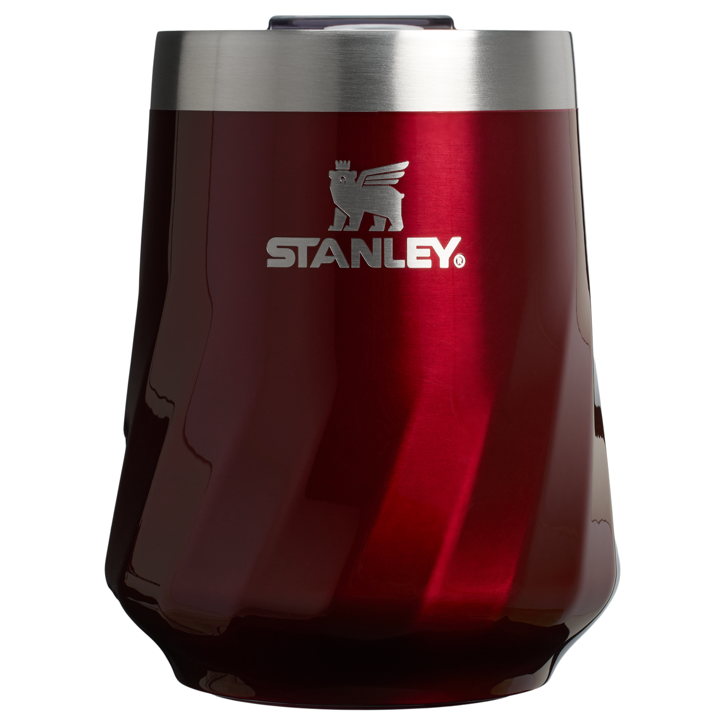 Vacuum Insulated Wine The Textured Reserve Wine Tumbler D141Z - Premium Insulated Egg-Shaped Wine Glass for Outdoors - Garnet Shine