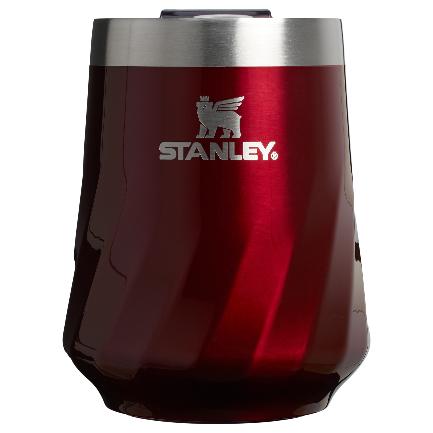 Vacuum Insulated Wine The Textured Reserve Wine Tumbler D141Z - Premium Insulated Egg-Shaped Wine Glass for Outdoors - Garnet Shine