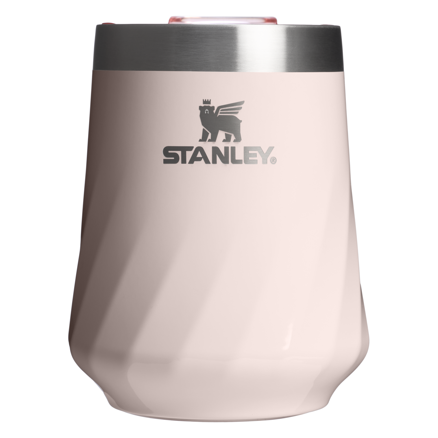 Vacuum Insulated Wine The Textured Reserve Wine Tumbler D141Z - Premium Insulated Egg-Shaped Wine Glass for Outdoors - Rose Quartz Gloss
