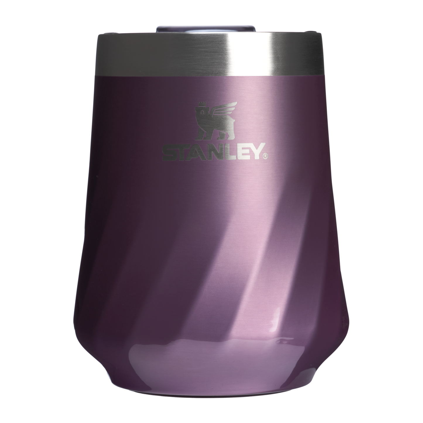 Vacuum Insulated Wine The Textured Reserve Wine Tumbler D141Z - Premium Insulated Egg-Shaped Wine Glass for Outdoors - Wisteria Shine