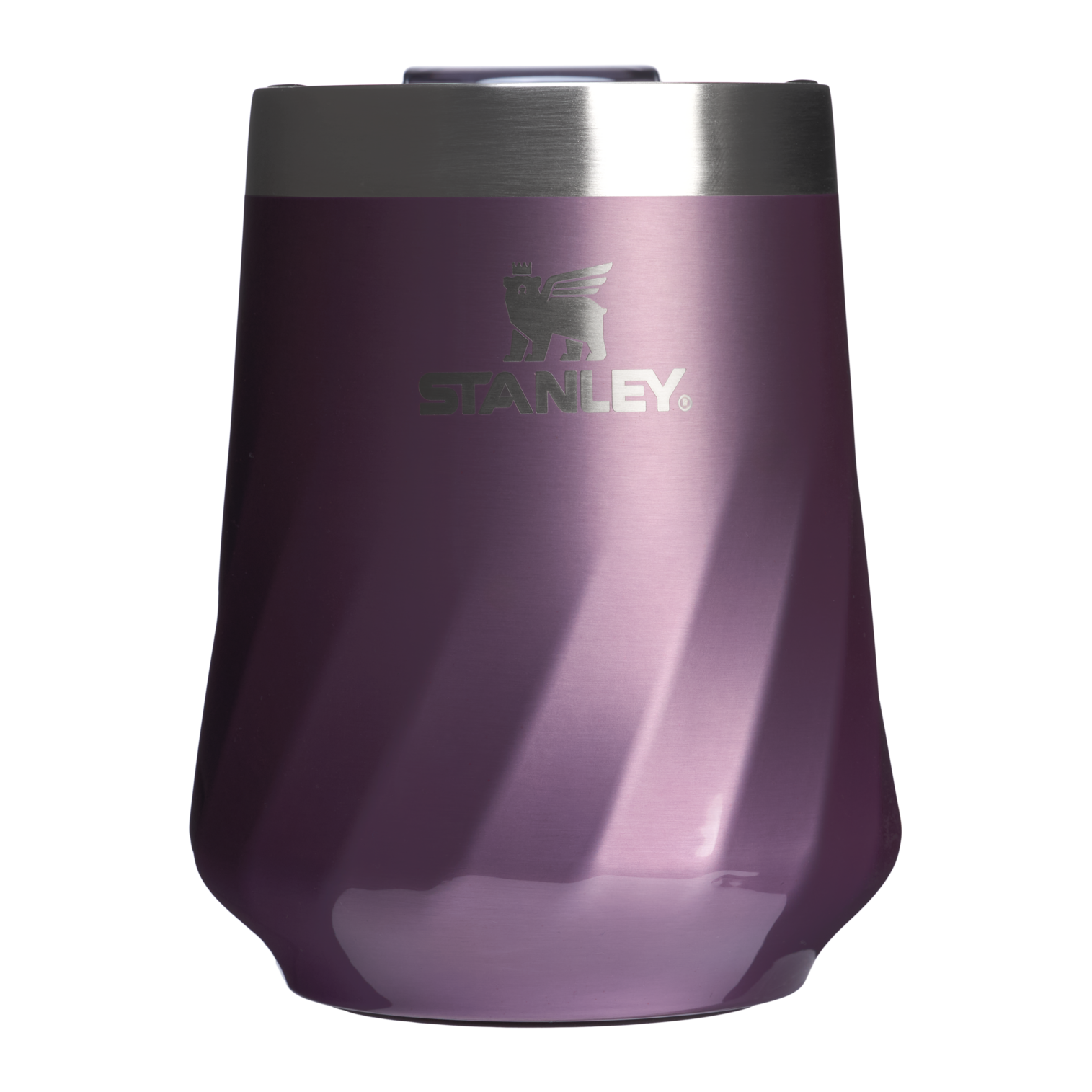 Vacuum Insulated Wine The Textured Reserve Wine Tumbler D141Z - Premium Insulated Egg-Shaped Wine Glass for Outdoors - Wisteria Shine