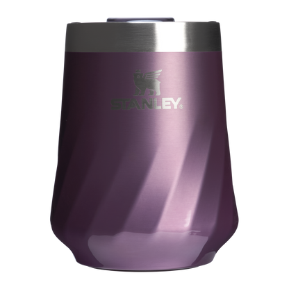 Vacuum Insulated Wine The Textured Reserve Wine Tumbler D141Z - Premium Insulated Egg-Shaped Wine Glass for Outdoors - Wisteria Shine