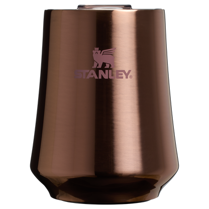Shatterproof Luxury The Reserve Wine Tumbler D125V - Elegant Stemless Vacuum Insulated Wine Tumbler - Polished Rose Gold