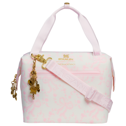 Premium All-Weather Stanley 1913 x LoveShackFancy Holiday All Day Julienne Mini Cooler D194V - Heavy-Duty Ice-Retention Food & Beverage Carrier - Coquette Bow Winter Ice