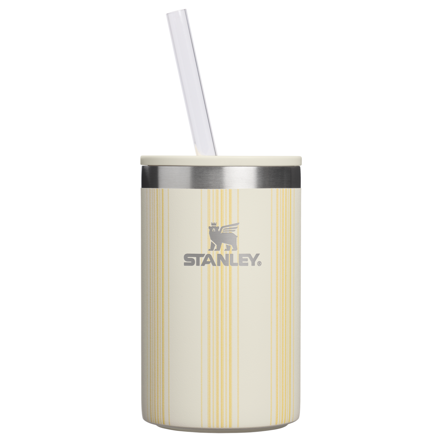 Ice-Retention The Everyday Can Cooler Cup D353P - Julienne Series Portable Picnic Chiller Tote - Cream Picnic Stripe