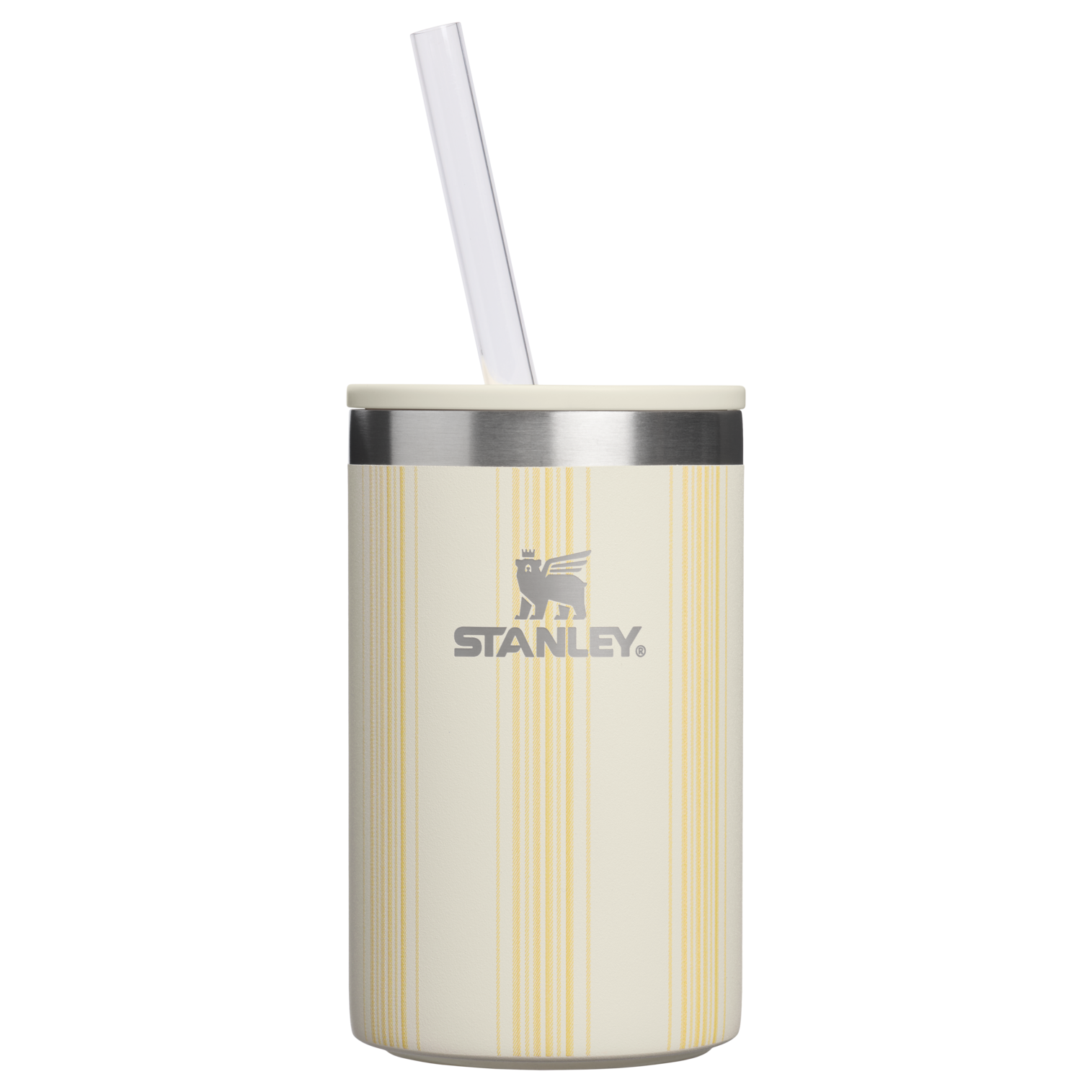 Ice-Retention The Everyday Can Cooler Cup D353P - Julienne Series Portable Picnic Chiller Tote - Cream Picnic Stripe