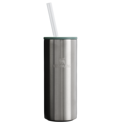 Leak-Proof Insulated The Everyday Slim Can Cooler Cup D255E - Heavy-Duty Ice-Retention Food & Beverage Carrier - Stainless Steel Shale