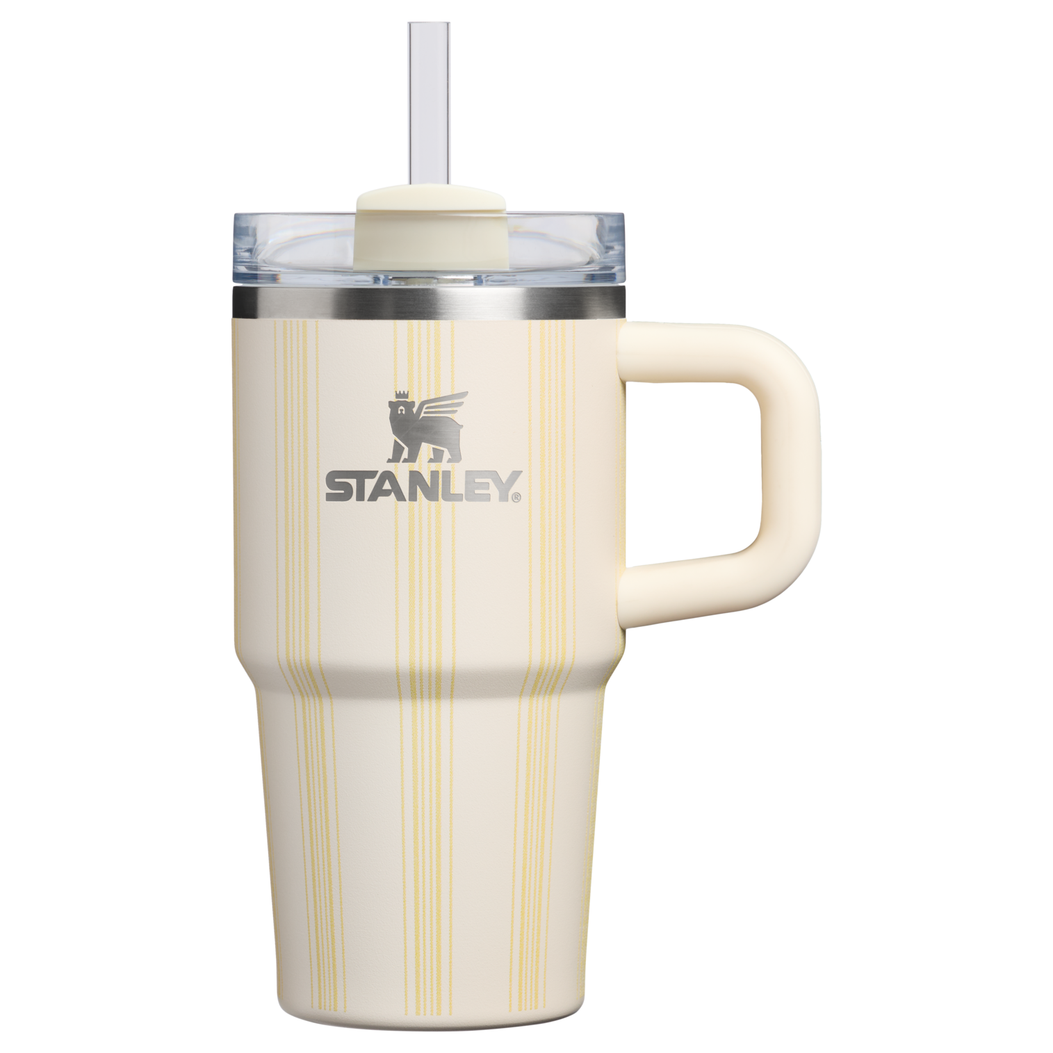 Large Capacity The Quencher H2.0 Flowstate Tumbler D344H - Premium Stainless Steel Straw Cup for All-Day Hydration - Cream Picnic Stripe
