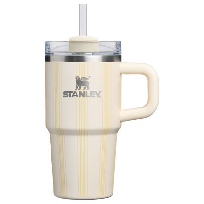 Large Capacity The Quencher H2.0 Flowstate Tumbler D344H - Premium Stainless Steel Straw Cup for All-Day Hydration - Cream Picnic Stripe