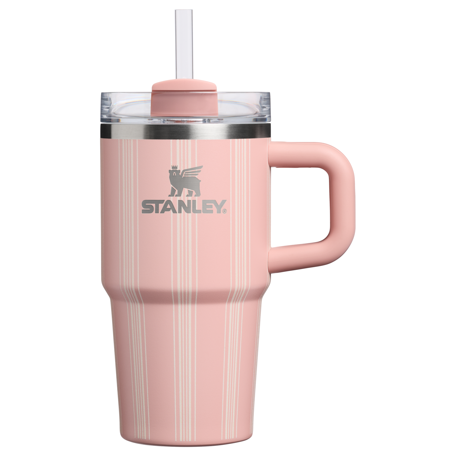 Large Capacity The Quencher H2.0 Flowstate Tumbler D344H - Premium Stainless Steel Straw Cup for All-Day Hydration - Peach Rose Picnic Stripe