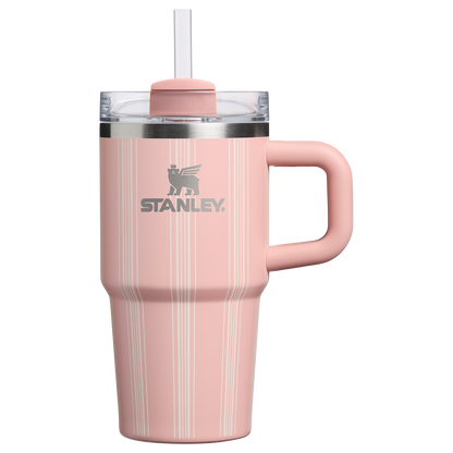 Large Capacity The Quencher H2.0 Flowstate Tumbler D344H - Premium Stainless Steel Straw Cup for All-Day Hydration - Peach Rose Picnic Stripe