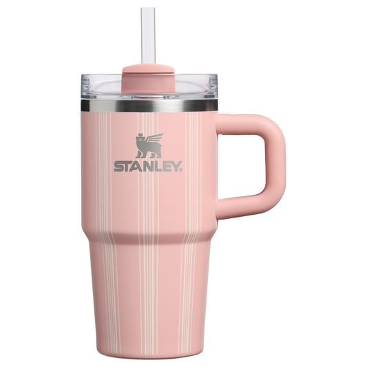Large Capacity The Quencher H2.0 Flowstate Tumbler D344H - Premium Stainless Steel Straw Cup for All-Day Hydration - Peach Rose Picnic Stripe