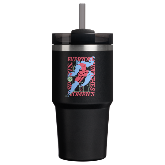 Insulated Travel The Quencher H2.0 Flowstate Tumbler D341T - Double-Wall Vacuum Insulated Travel Tumbler with Straw - Tournament Black