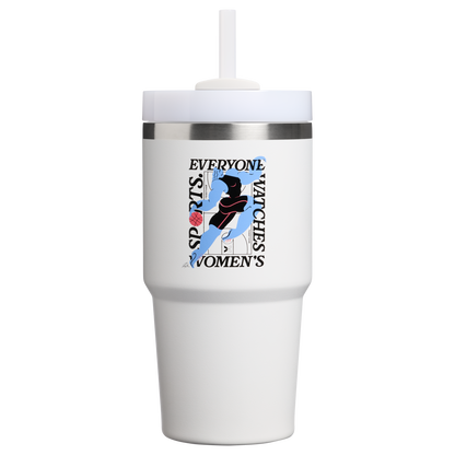 Insulated Travel The Quencher H2.0 Flowstate Tumbler D341T - Double-Wall Vacuum Insulated Travel Tumbler with Straw - Tournament White
