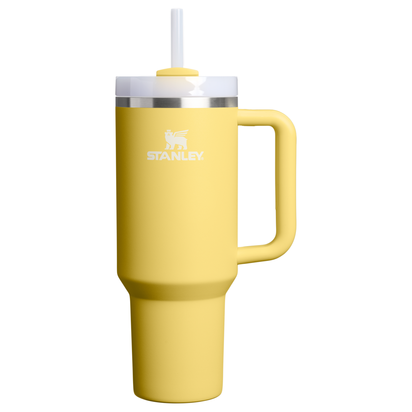 Splash-Resistant FlowState The Quencher H2.0 Flowstate Tumbler  | Stanley Create D332L - Double-Wall Vacuum Insulated Travel Tumbler with Straw - Daffodil