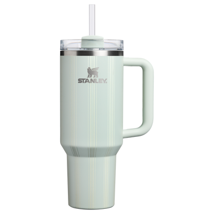 Splash-Resistant FlowState The Quencher H2.0 Flowstate Tumbler D342C - FlowState 3-Position Lid Insulated Travel Mug - Mist Picnic Stripe