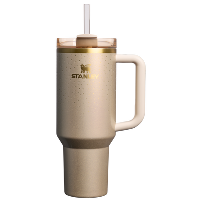Splash-Resistant FlowState The Cheers & Cheer Quencher H2.0 Flowstate Tumbler D188Q - FlowState 3-Position Lid Insulated Travel Mug - Prosecco Shimmer