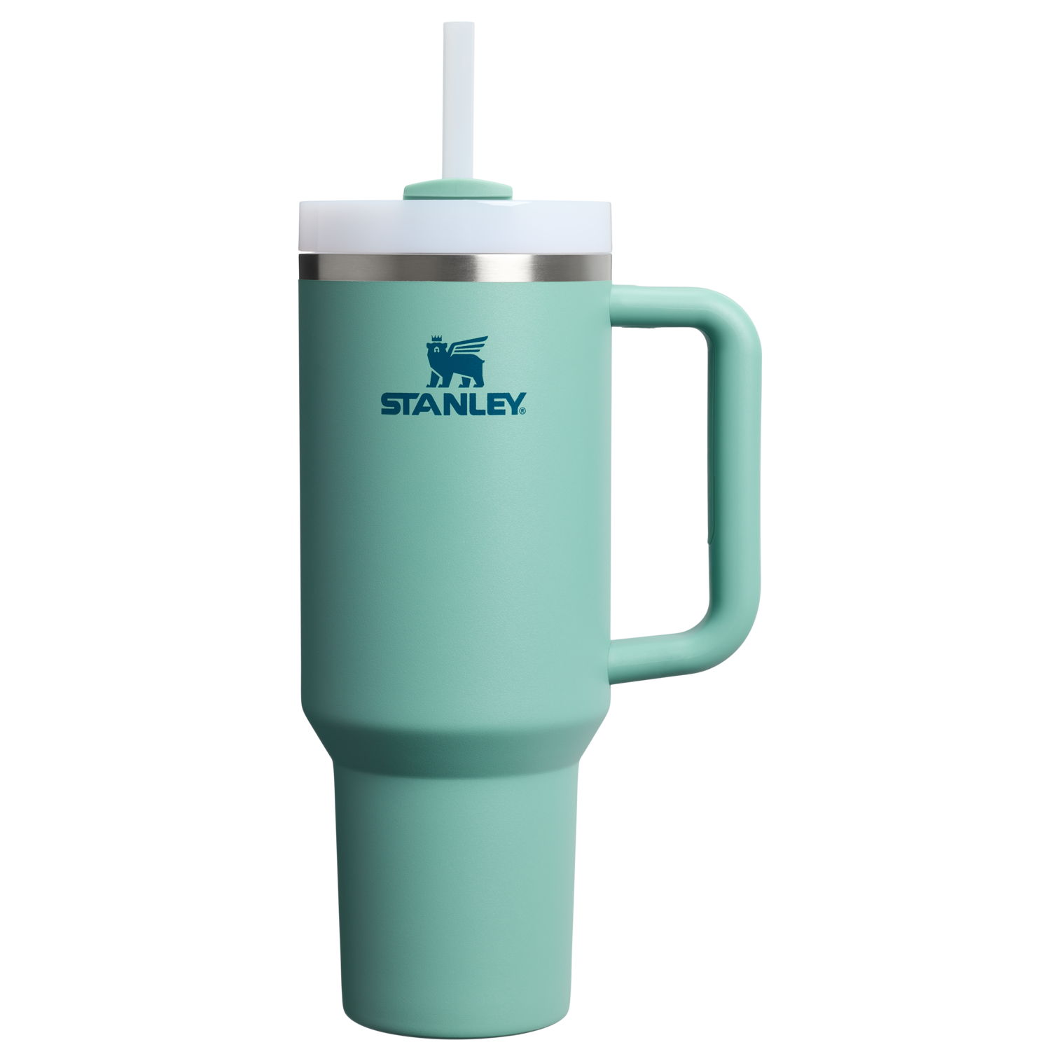 Splash-Resistant FlowState The Quencher H2.0 Flowstate Tumbler  | Stanley Create D332L - Double-Wall Vacuum Insulated Travel Tumbler with Straw - Spring Green