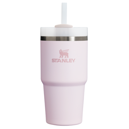 Splash-Resistant FlowState The Quencher H2.0 Flowstate Tumbler D030T - Double-Wall Vacuum Insulated Travel Tumbler with Straw - Rose Quartz 2.0