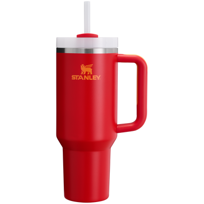 Splash-Resistant FlowState The Quencher H2.0 Flowstate Tumbler  | Stanley Create D332L - Double-Wall Vacuum Insulated Travel Tumbler with Straw Detail