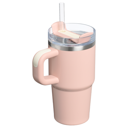 Large Capacity The Quencher H2.O Flowstate Tumbler with Handle | Stanley Create D309N - Double-Wall Vacuum Insulated Travel Tumbler with Straw Detail