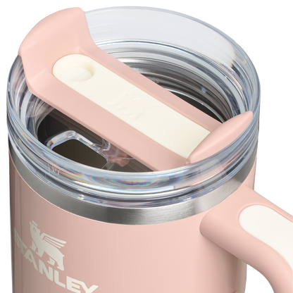 Large Capacity The Quencher H2.O Flowstate Tumbler with Handle | Stanley Create D309N - Double-Wall Vacuum Insulated Travel Tumbler with Straw Detail