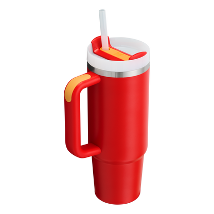 Splash-Resistant FlowState The Quencher H2.0 Flowstate Tumbler | Stanley Create D331C - Double-Wall Vacuum Insulated Travel Tumbler with Straw Detail