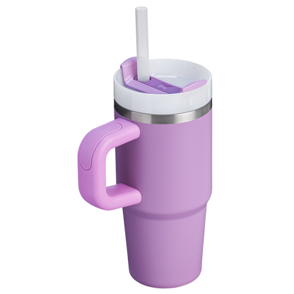Splash-Resistant FlowState The Quencher H2.O Flowstate Tumbler | Stanley Create D291F - Double-Wall Vacuum Insulated Travel Tumbler with Straw Detail