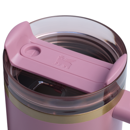 Splash-Resistant FlowState The Quencher H2.0 Flowstate Tumbler | Stanley Create D331C - Double-Wall Vacuum Insulated Travel Tumbler with Straw Detail