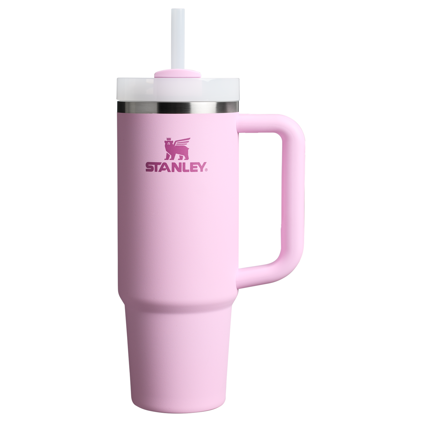 Splash-Resistant FlowState The Quencher H2.0 Flowstate Tumbler | Stanley Create D331C - Double-Wall Vacuum Insulated Travel Tumbler with Straw Detail