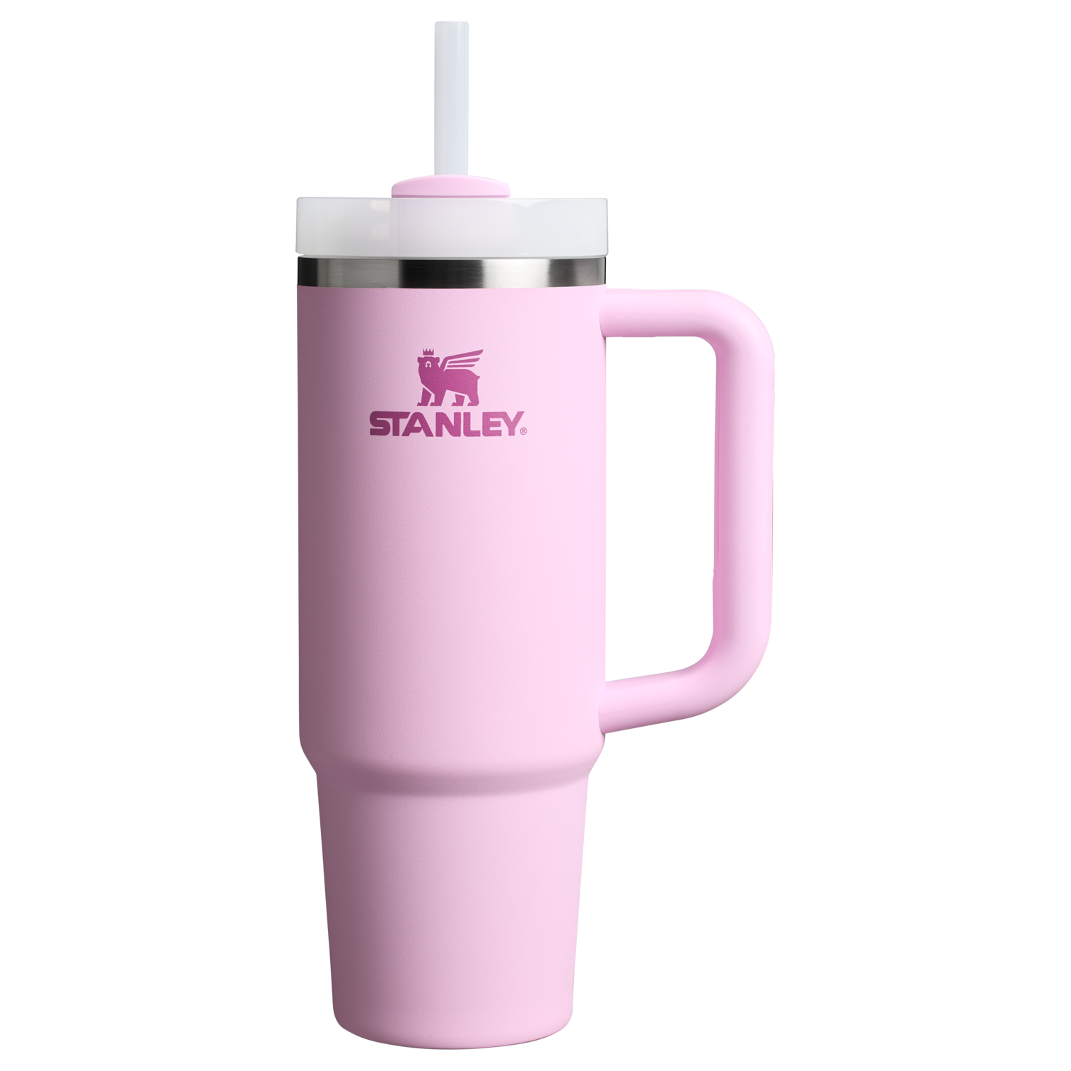 Splash-Resistant FlowState The Quencher H2.0 Flowstate Tumbler | Stanley Create D331C - Double-Wall Vacuum Insulated Travel Tumbler with Straw Detail