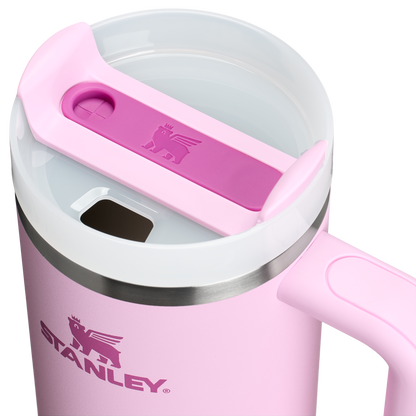 Splash-Resistant FlowState The Quencher H2.0 Flowstate Tumbler | Stanley Create D331C - Double-Wall Vacuum Insulated Travel Tumbler with Straw Detail