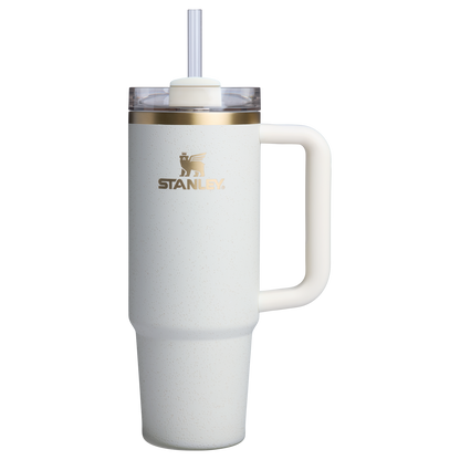 Splash-Resistant FlowState The Quencher H2.0 Flowstate Tumbler | Stanley Create D331C - Double-Wall Vacuum Insulated Travel Tumbler with Straw Detail