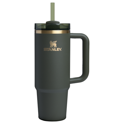 Splash-Resistant FlowState The Quencher H2.0 Flowstate Tumbler | Stanley Create D331C - Double-Wall Vacuum Insulated Travel Tumbler with Straw Detail
