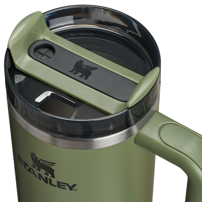 Splash-Resistant FlowState The Quencher H2.0 Flowstate Tumbler | Stanley Create D331C - Double-Wall Vacuum Insulated Travel Tumbler with Straw Detail