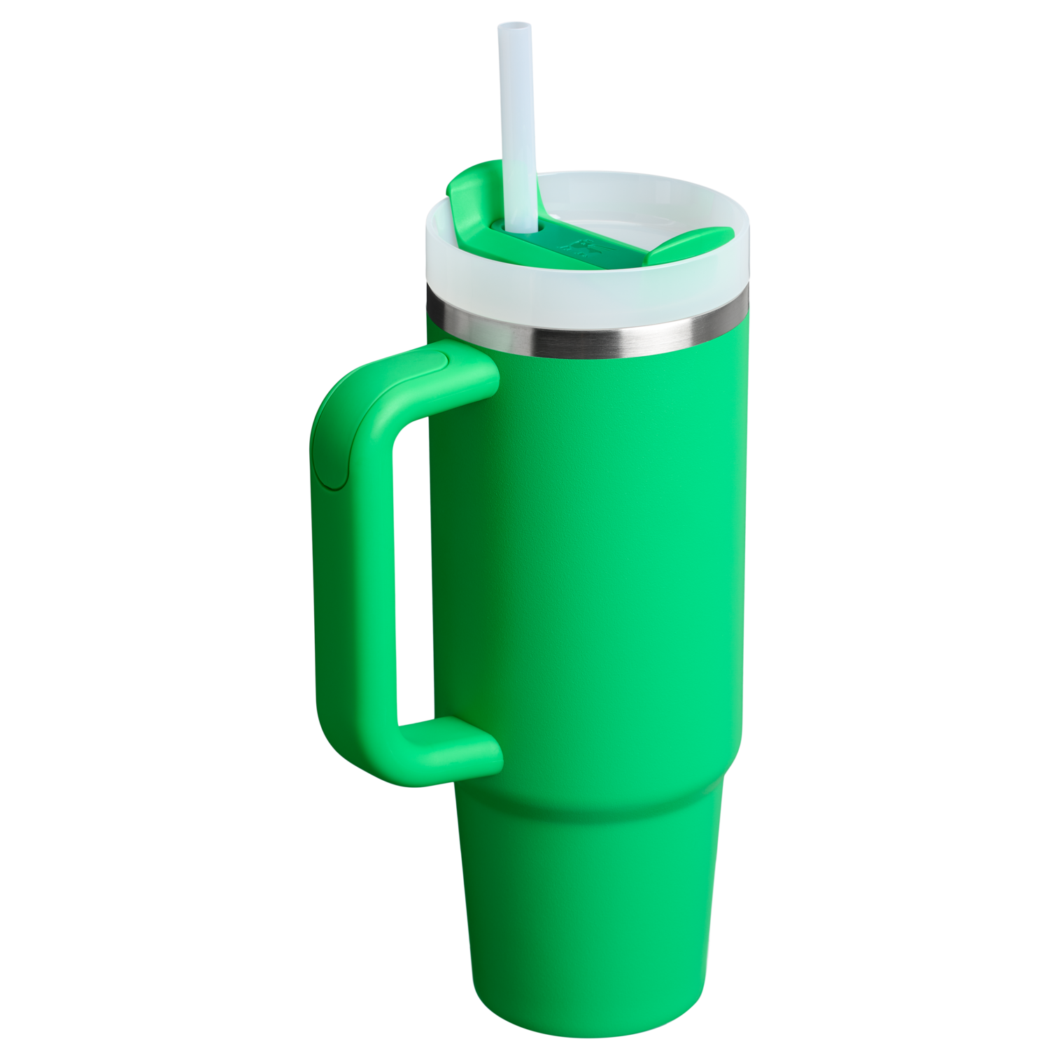 Splash-Resistant FlowState The Quencher H2.0 Flowstate Tumbler | Stanley Create D331C - Double-Wall Vacuum Insulated Travel Tumbler with Straw Detail