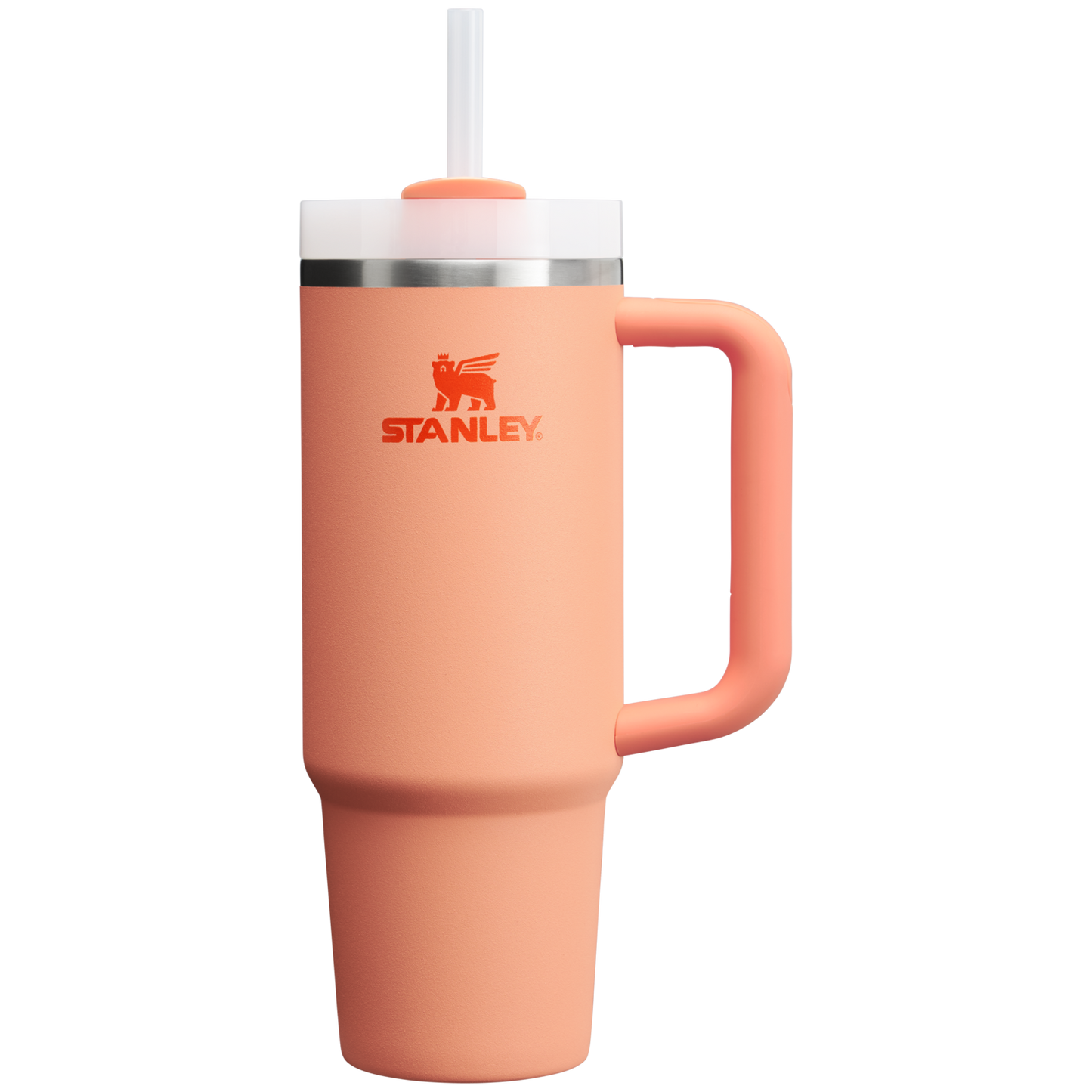 Splash-Resistant FlowState The Quencher H2.0 Flowstate Tumbler | Stanley Create D331C - Double-Wall Vacuum Insulated Travel Tumbler with Straw Detail