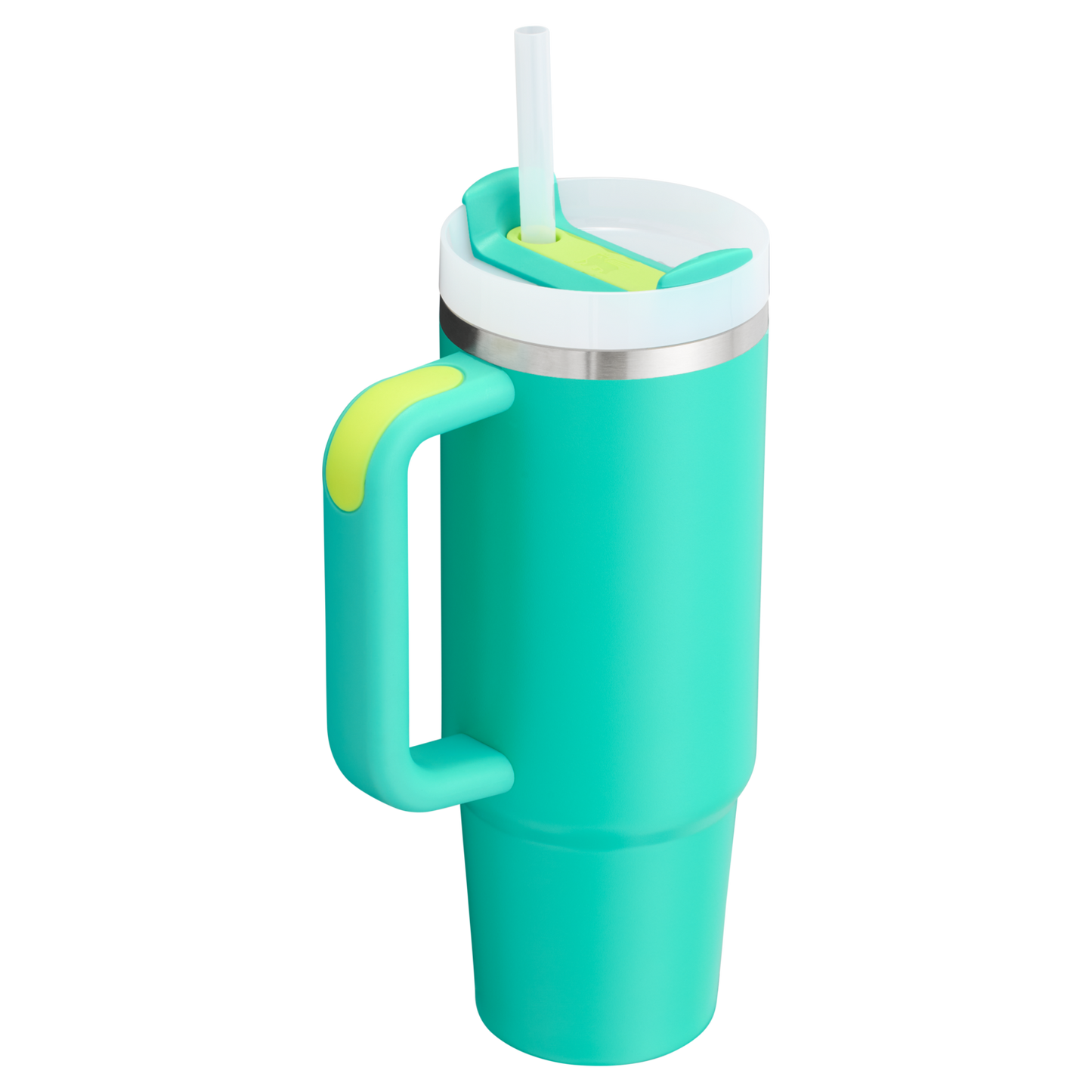 Splash-Resistant FlowState The Quencher H2.0 Flowstate Tumbler | Stanley Create D331C - Double-Wall Vacuum Insulated Travel Tumbler with Straw Detail