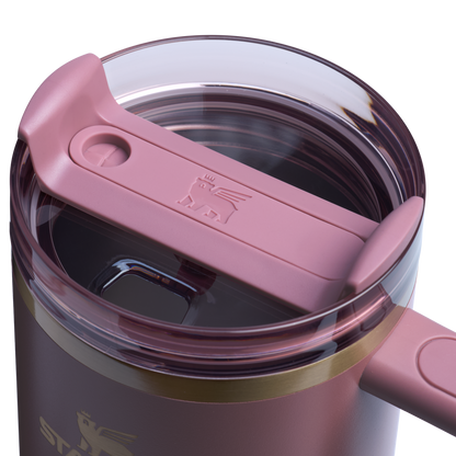 Splash-Resistant FlowState The Quencher H2.0 Flowstate Tumbler  | Stanley Create D332L - Double-Wall Vacuum Insulated Travel Tumbler with Straw Detail