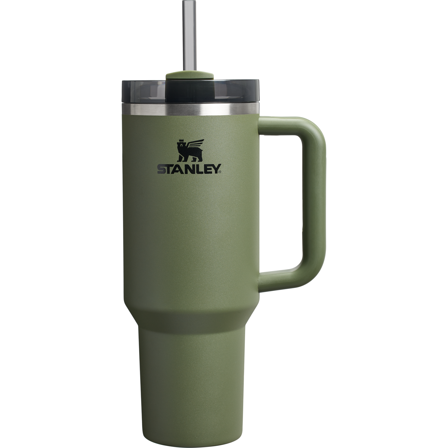 Splash-Resistant FlowState The Quencher H2.0 Flowstate Tumbler  | Stanley Create D332L - Double-Wall Vacuum Insulated Travel Tumbler with Straw - Dried Pine