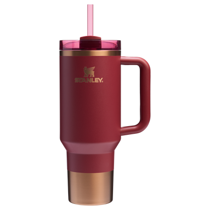 Splash-Resistant FlowState The Quencher H2.0 Flowstate Tumbler  | Stanley Create D332L - Double-Wall Vacuum Insulated Travel Tumbler with Straw Detail