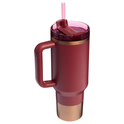 Splash-Resistant FlowState The Quencher H2.0 Flowstate Tumbler  | Stanley Create D332L - Double-Wall Vacuum Insulated Travel Tumbler with Straw Detail