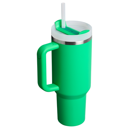 Splash-Resistant FlowState The Quencher H2.0 Flowstate Tumbler  | Stanley Create D332L - Double-Wall Vacuum Insulated Travel Tumbler with Straw Detail
