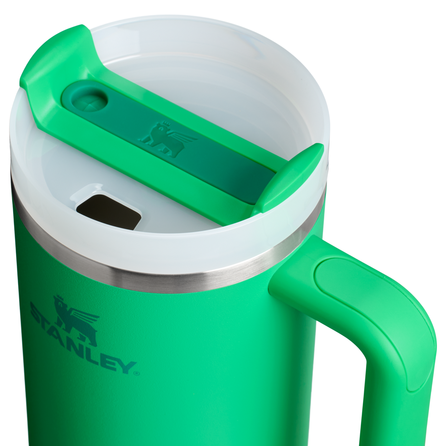 Splash-Resistant FlowState The Quencher H2.0 Flowstate Tumbler  | Stanley Create D332L - Double-Wall Vacuum Insulated Travel Tumbler with Straw Detail